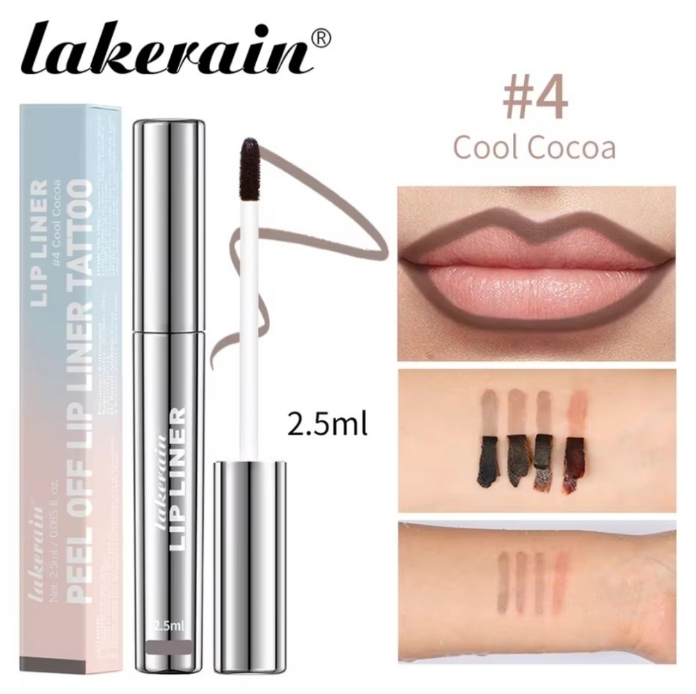 Lakerain Cool Cocoa Shade Lip Liner Tattoo Peel Off New